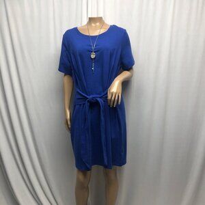 Terra and Sky T-Shirt Dress Womens Size 0X 14W Blue Short Sleeve Stretchy Casual